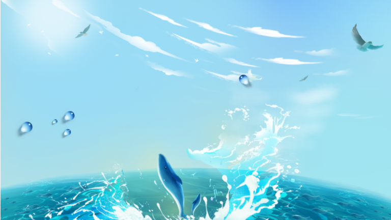 卡通海洋鲸鱼背景素材