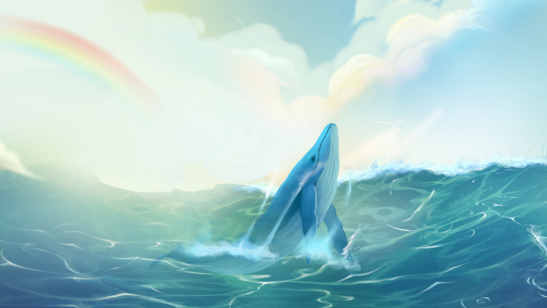 碧蓝海洋鲸鱼背景素材