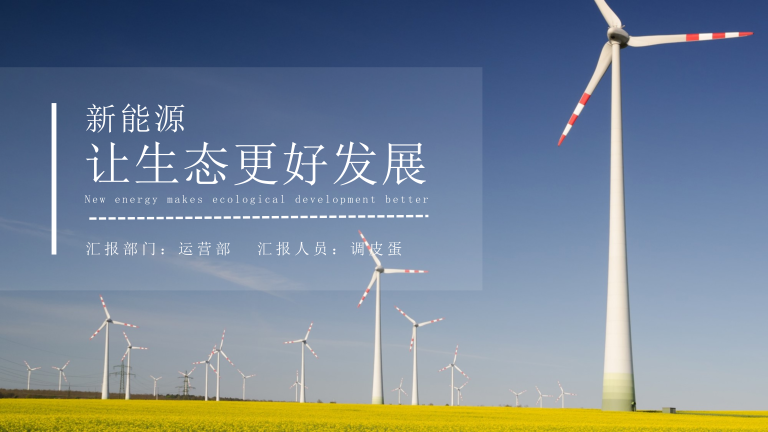 新能源环保生态发展汇报